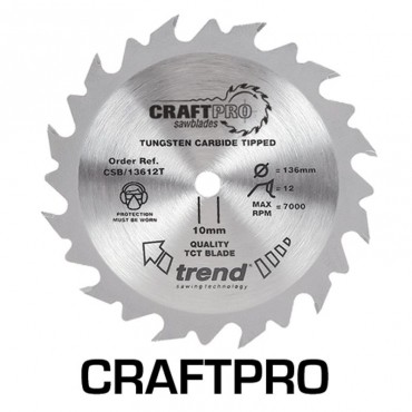 Trend Circular Saw Blade CSB/13624TA CraftPro TCT 136mm 24T 20mm Thin